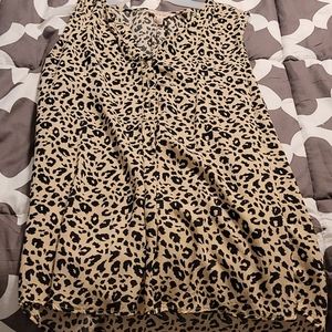 Grand & Greene Large sleeveless cheetah blouse